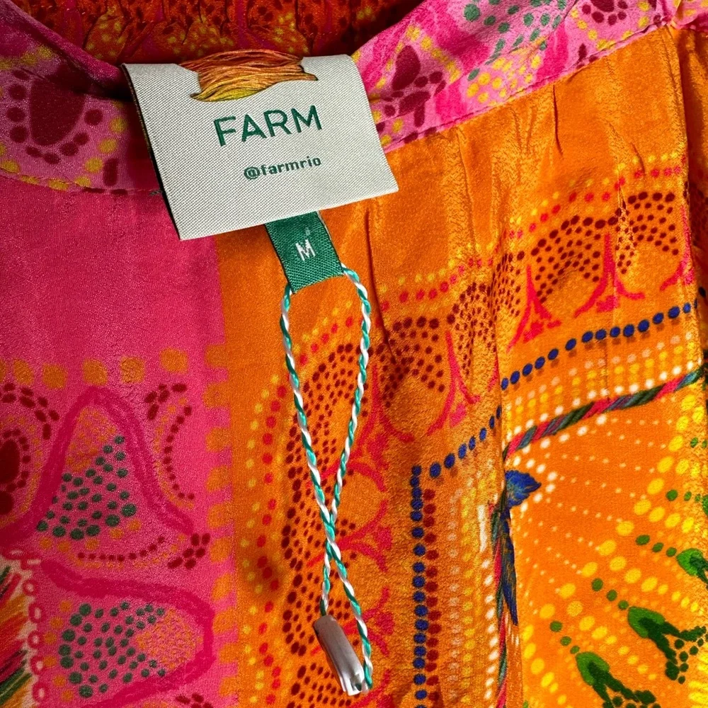 NEW FARM RIO Mixed Scarves Midi Skirt In Multicolor Size Medium - Picture 8 of 16